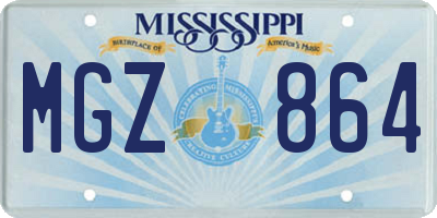 MS license plate MGZ864