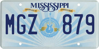 MS license plate MGZ879