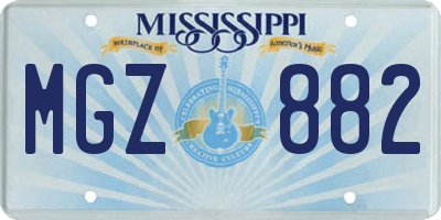 MS license plate MGZ882