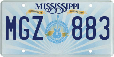MS license plate MGZ883