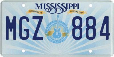 MS license plate MGZ884
