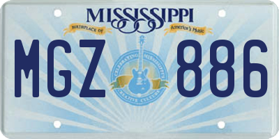 MS license plate MGZ886