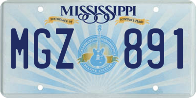 MS license plate MGZ891