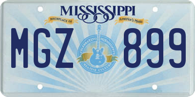 MS license plate MGZ899