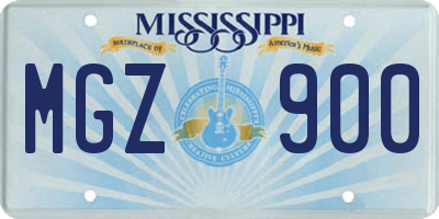 MS license plate MGZ900