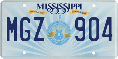 MS license plate MGZ904