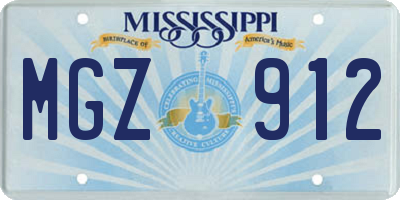 MS license plate MGZ912
