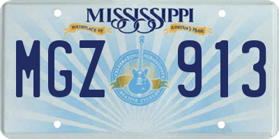 MS license plate MGZ913