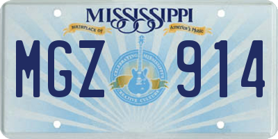 MS license plate MGZ914