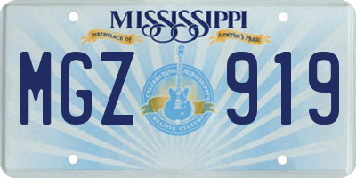MS license plate MGZ919