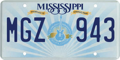 MS license plate MGZ943