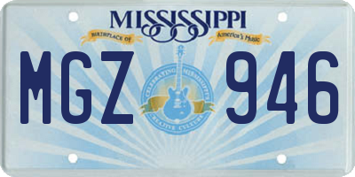 MS license plate MGZ946