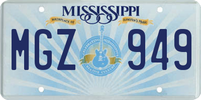 MS license plate MGZ949