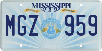 MS license plate MGZ959