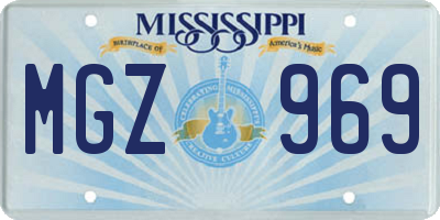 MS license plate MGZ969