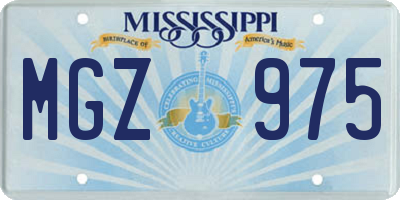 MS license plate MGZ975