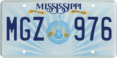 MS license plate MGZ976