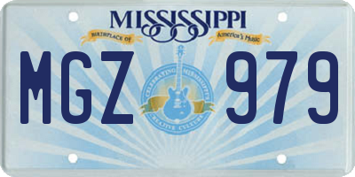 MS license plate MGZ979