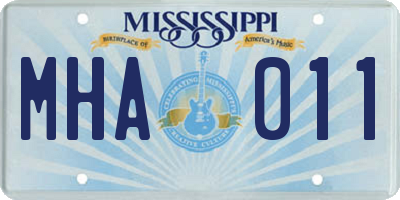 MS license plate MHA011