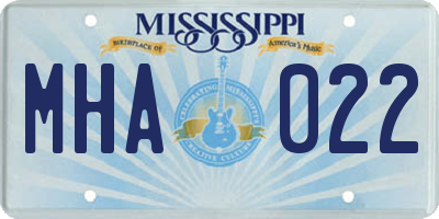 MS license plate MHA022