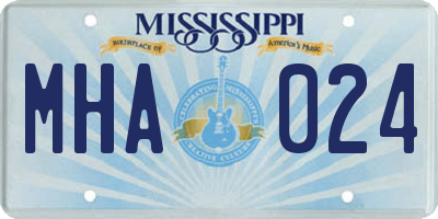MS license plate MHA024