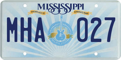MS license plate MHA027