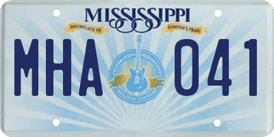 MS license plate MHA041