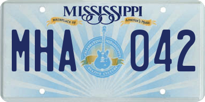 MS license plate MHA042