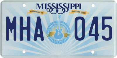 MS license plate MHA045
