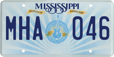 MS license plate MHA046