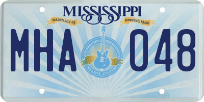 MS license plate MHA048