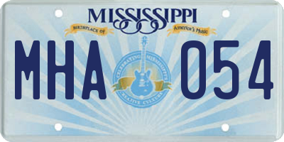 MS license plate MHA054