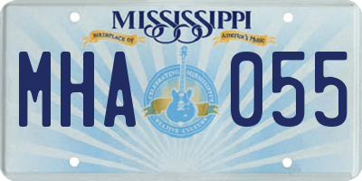 MS license plate MHA055
