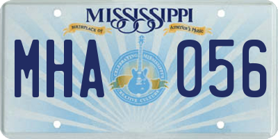 MS license plate MHA056