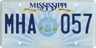 MS license plate MHA057