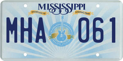 MS license plate MHA061