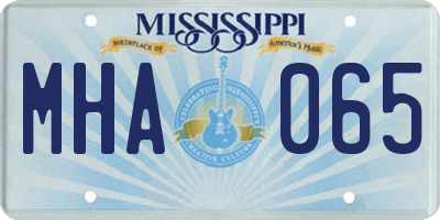 MS license plate MHA065