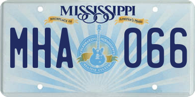 MS license plate MHA066