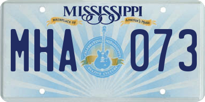 MS license plate MHA073