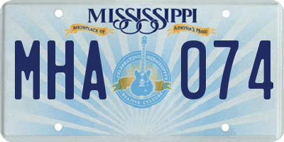MS license plate MHA074