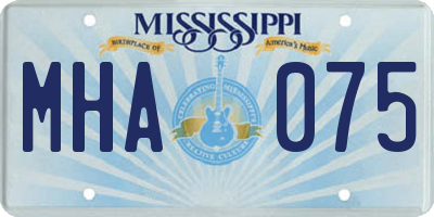 MS license plate MHA075