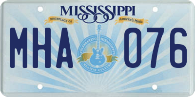 MS license plate MHA076