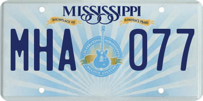 MS license plate MHA077