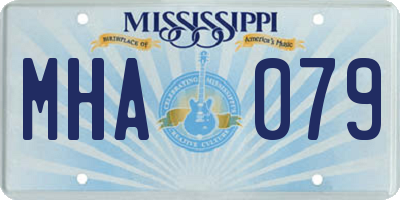 MS license plate MHA079