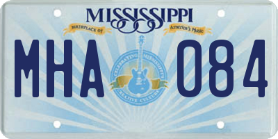 MS license plate MHA084