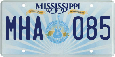 MS license plate MHA085
