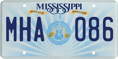 MS license plate MHA086