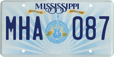 MS license plate MHA087