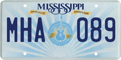 MS license plate MHA089