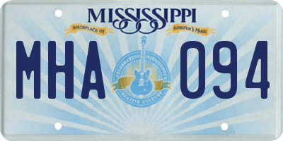 MS license plate MHA094